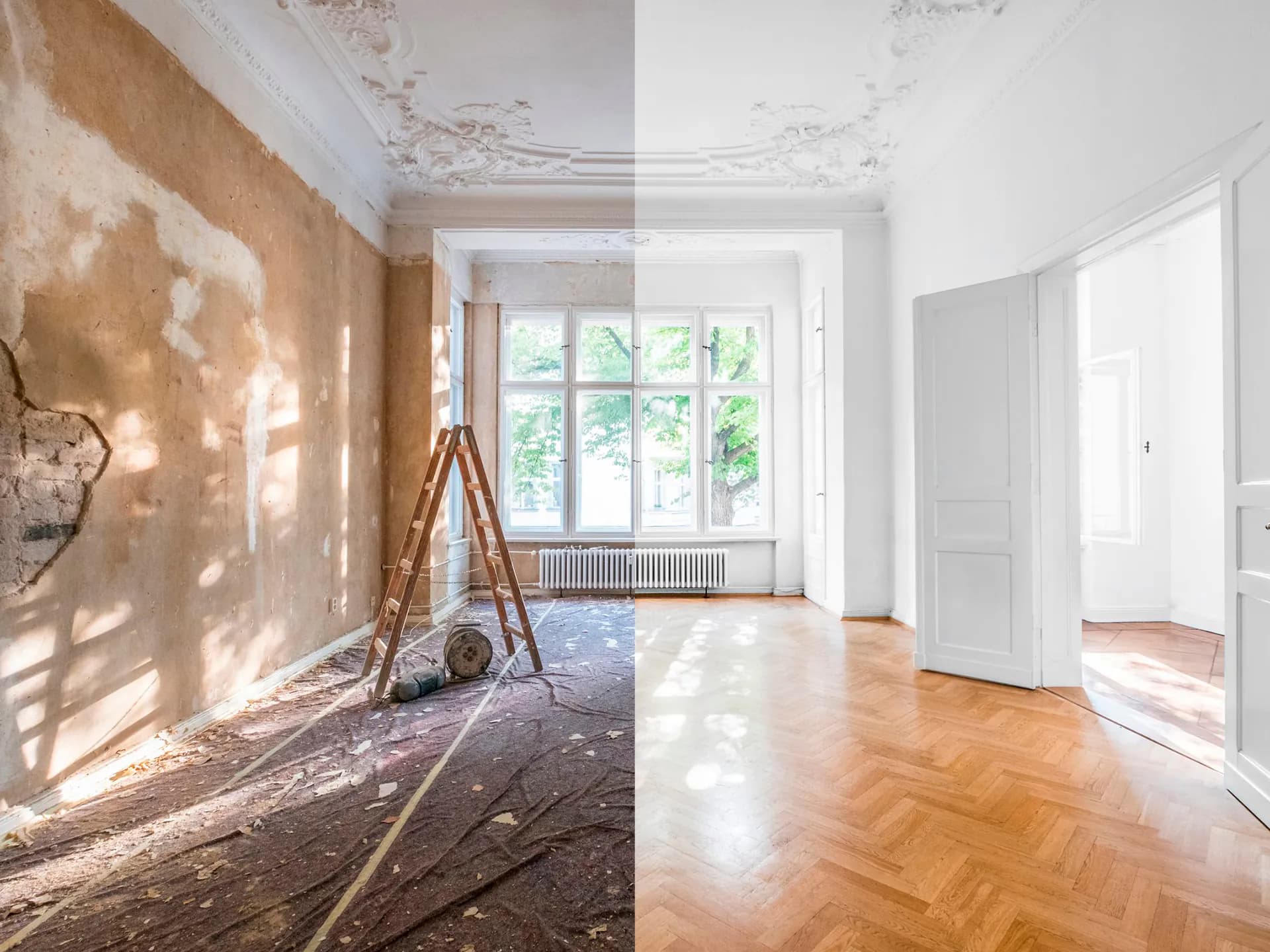 Pintura de interiores numa divisão